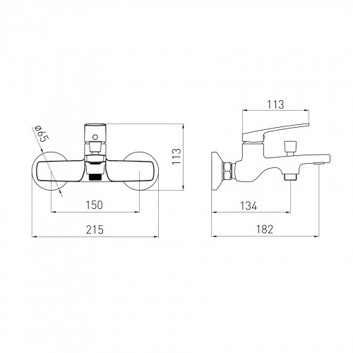 ЗМІШУВАЧ ДЛЯ ВАННИ VOLLE CANTE CROMO (1512.031001)