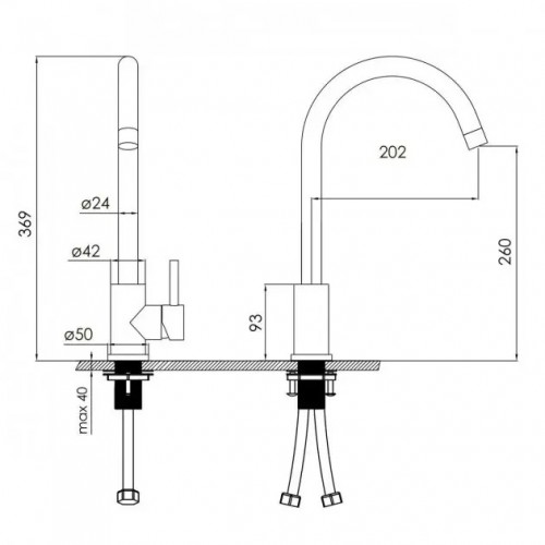 ЗМІШУВАЧ ДЛЯ КУХНІ VOLLE CRUZE CROMO (1547.110101)