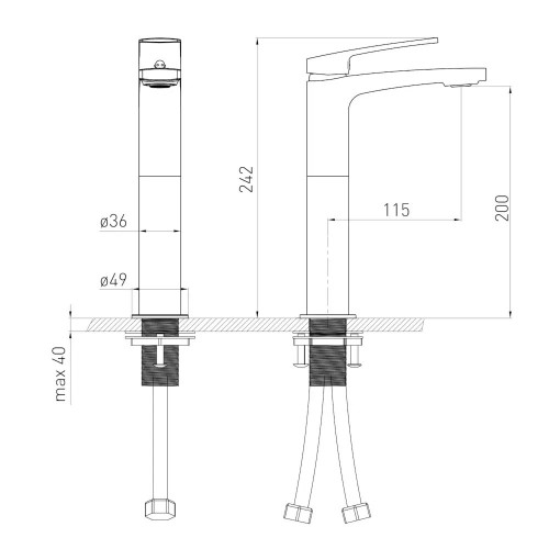 ЗМІШУВАЧ ДЛЯ УМИВАЛЬНИКА VOLLE CANTE DE LA NOCHE (1512.011304)