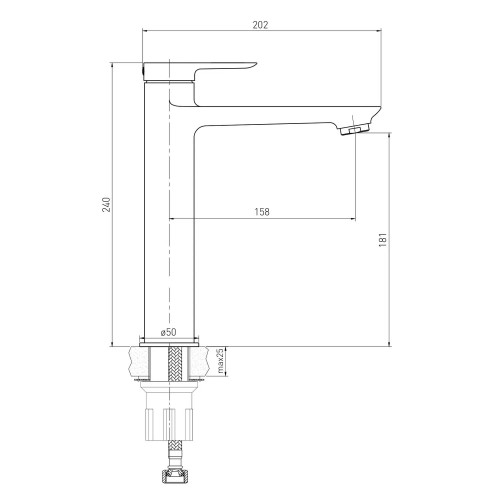 ЗМІШУВАЧ ДЛЯ УМИВАЛЬНИКА VOLLE LIBRA DE LA NOCHE (1521.010204)