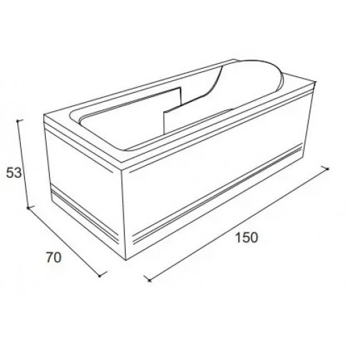 ВАННА АКРИЛОВАЯ VOLLE ALTEA NEO 150Х70 СМ, БЕЗ НОЖЕК (1228.001570)