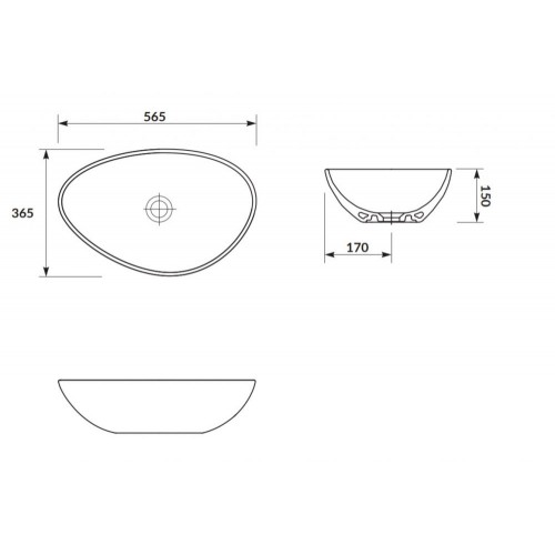 УМИВАЛЬНИК НА СТІЛЬНИЦЮ АСИМЕТРИЧНИЙ MODUO 55