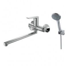 Imprese ODRA хром. Змішувач для ванни, довгий вилив: душовий набір. f0328701BO