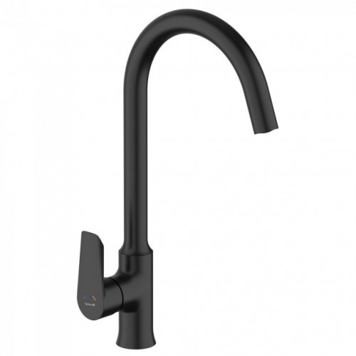 Imprese Vaclav черный. Смеситель для кухни высокий: 205x300/35; лат. f03406410AA