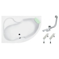 ВАННА АКРИЛОВАЯ KOLLER POOL MONTANA 150 L + СИФОН + НОЖКИ MONTANA150X105L+WBW0001+B70CМMA-57