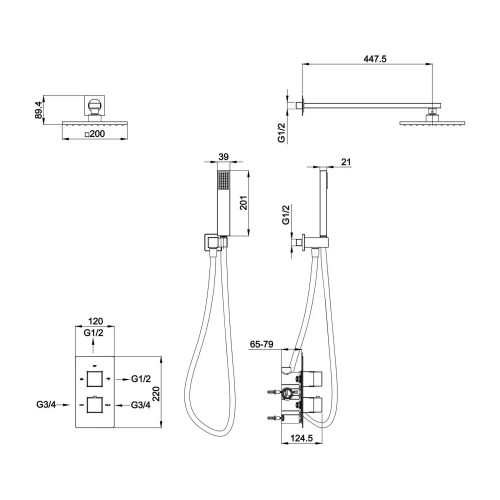 ДУШОВА СИСТЕМА KOLLER POOL ПРИХОВАНОГО МОНТАЖУ CTQ021