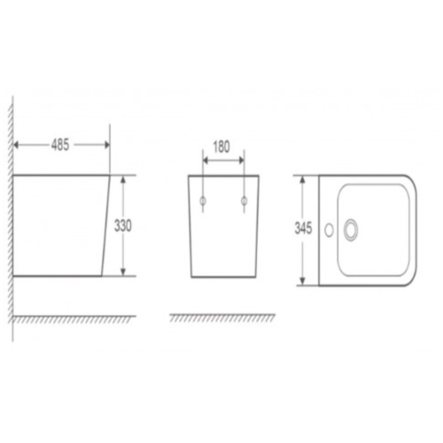 БИДЕ ПІДВІСНЕ KOLLER POOL KVADRO KR-0485-B