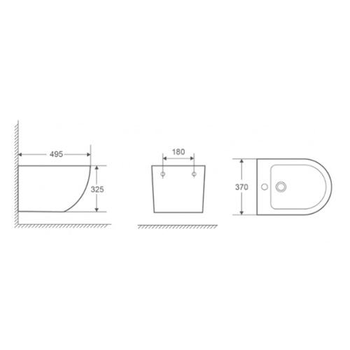 БІДЕ ПІДВІСНЕ KOLLER POOL ROUND RN-0495-B