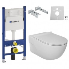 КОМПЛЕКТ ІНСТАЛЯЦІЇ DUOFIX BASIC+ УНІТАЗ ПІДВІСНИЙ ROCA MERIDIAN RIMLESS + СИДІННЯ SLIM A34H240000+458.126.00.1