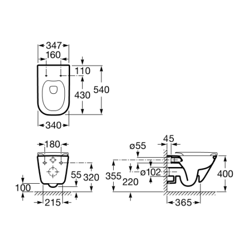 ПІДВІСНИЙ УНІТАЗ ROCA GAP A34647L000+A80148200U
