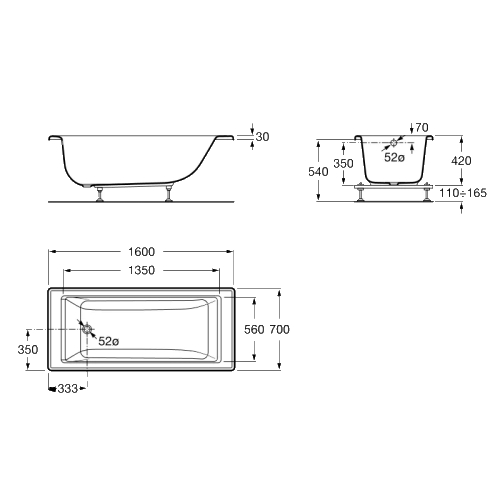 ВАННА АКРИЛОВА ROCA VYTHOS 160×70 A247942000