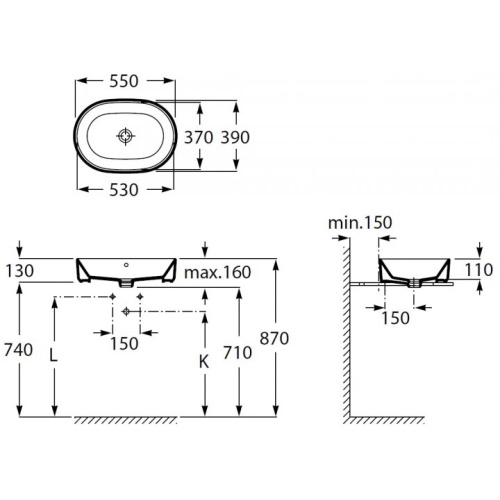 УМИВАЛЬНИК ROCA GAP A3270Y1000
