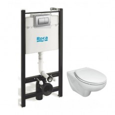 КОМПЛЕКТ: УНІТАЗ ПІДВІСНИЙ ROCA VICTORIA + СИДІННЯ SLOW-CLOSING + ІНСТАЛЯЦІЯ ROCA ACTIVE + КНОПКА ROCA ACTIVE A89011+A890116+A346303+A8