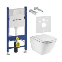 КОМПЛЕКТ: ПОДВЕСНОЙ УНИТАЗ ROCA GAP RIMLESS + СИДЕНЬЕ + ИНСТАЛЛЯЦИЯ GEBERIT DUOFIX A34H47C000+458.126.00.1
