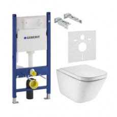 КОМПЛЕКТ: ПІДВІСНИЙ УНІТАЗ ROCA GAP RIMLESS + СИДІННЯ + ІНСТАЛЯЦІЯ GEBERIT DUOFIX A34H47C000+458.126.00.1
