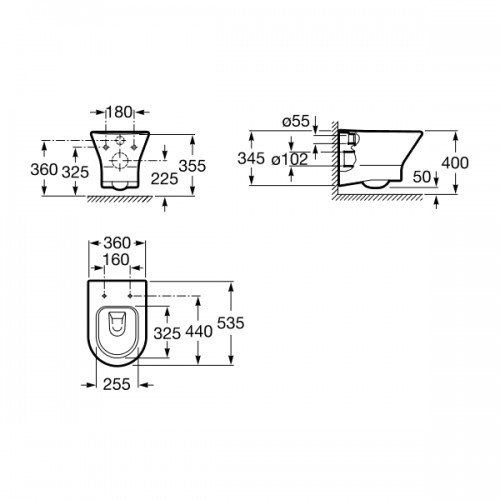 ПІДВІСНИЙ УНІТАЗ ROCA NEXO RIMLESS A34H64L000