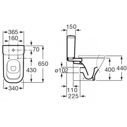 ЧАША УНІТАЗУ ROCA GAP A342477000