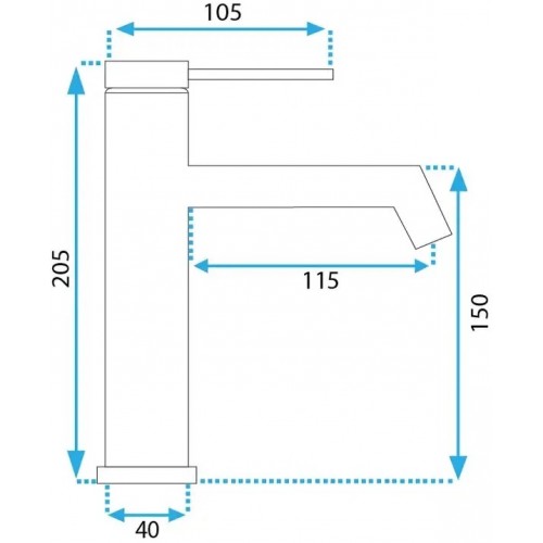 ЗМІШУВАЧ ДЛЯ УМИВАЛЬНИКА REA FOSS BLACK MATT НИЗЬКИЙ (REA-B5317)