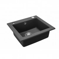 ГРАНІТНА КУХОННА МИЙКА REA WEST BLACK METALIC ZLE-00121