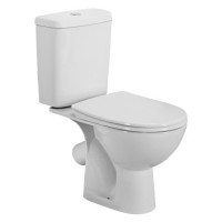 Унітаз-компакт ”Акцент класичний Basic” косий випуск, дворежимна арматура, поліпропіленове сидіння с металічними кріпленнями