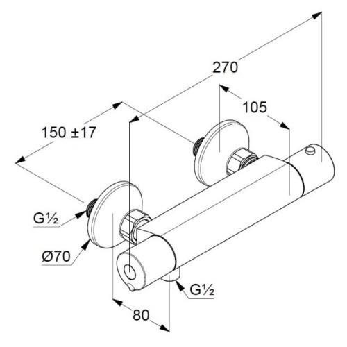 ЗМІШУВАЧ ДЛЯ ДУШУ KLUDI BASIC 350020538