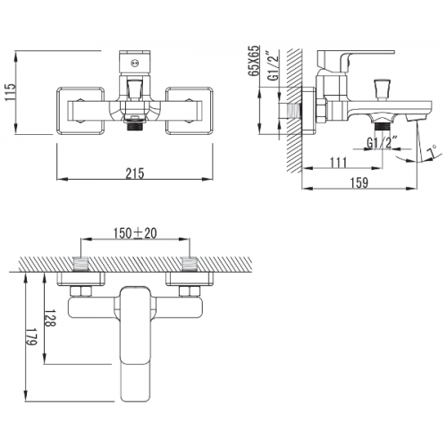 Змішувач для ванни Imprese Bilovec (колір - хром) 10255