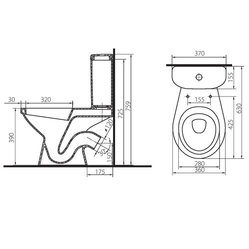 Унитаз-компакт ”Вектор Плюс” косой выпуск