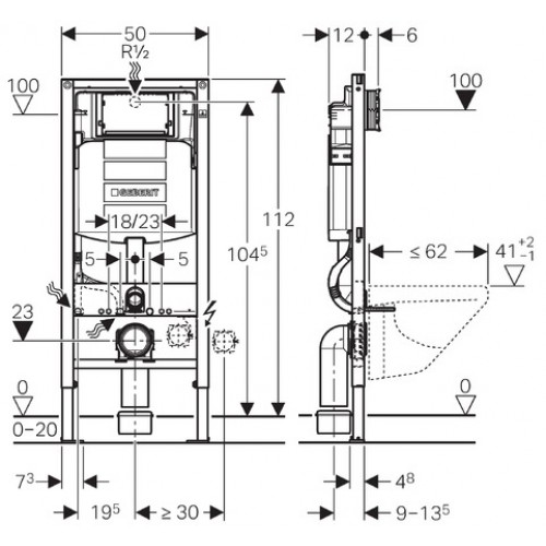 ІНСТАЛЯЦІЯ ДЛЯ УНІТАЗУ GEBERIT DUOFIX H112 111.300.00.5