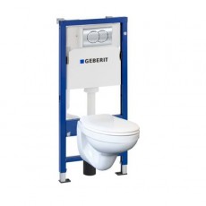 Інсталяція GEBERIT Duofix Pro 20 118.315.21.2 з панеллю змиву Delta 01 хром глянсовий + унітаз KOLO Idol із сидінням Soft Close дюропласт