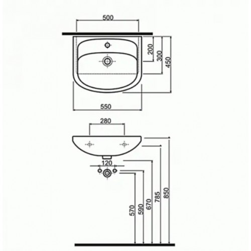 NOVA Умивальник меблевий 55
