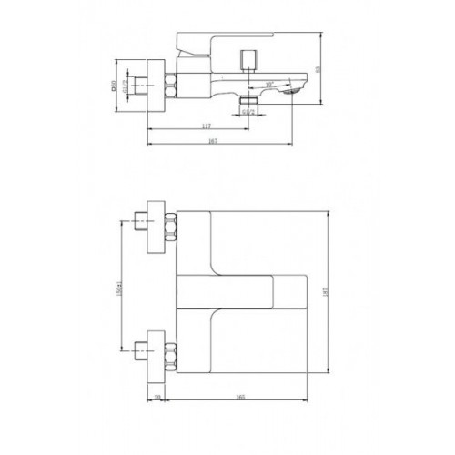 ЗМІШУВАЧ ДЛЯ ВАННИ MIXXEN MANHATTAN MXBZ0499TI