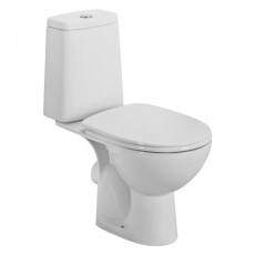 Унітаз-компакт ”Акцент скандинавський Basic” горизонтальний випуск, дворежимна арматура, поліпропіленове сидіння