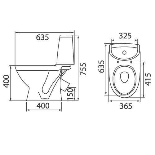 Унітаз-компакт ”Лотос Basic” косий випуск