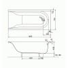 MIRRA прямокутна ванна 160X75 см в комплекті з ніжками та кріпленнями