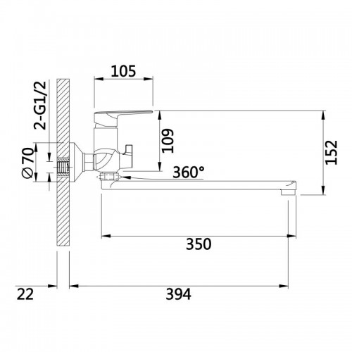Змішувач для ванни Qtap Leo New з довгим поворотним виливом (з душовим гарнітуром) QTLEO2601CRM45562 Chrome Змішувач для ванни Qtap Leo New з довгим поворотним виливом (з душовим гарнітуром) QTLEO2601CRM45562 Chrome