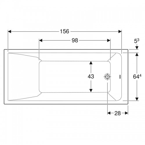 Ванна Selnova Square 170x75 з ніжками Geberit (554.385.01.1)
