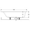 Ванна Selnova Square 180x80 з ніжками Geberit (554.386.01.1)