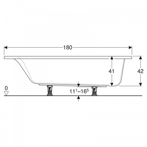 Ванна Selnova Square 180x80 з ніжками Geberit (554.386.01.1)