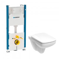 Інсталяція Geberit Duofix 458.126.00.1 (без клавіш) комплект з унітазом Geberit Selnova Square 500.275.01.1 + сидіння Soft Close QuickRelease 458.126.00.1 + 500.275.01.1