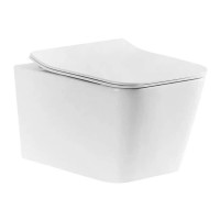Унітаз підвісний Rimless (безободковий) Devit Linea з сидінням Soft Close, колір - білий глянсовий 3040120