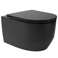 Унитаз подвесной Devit ART 3.0 3030140B безободковый с крышкой soft-close, Vortex Flush, черный мат (550984)