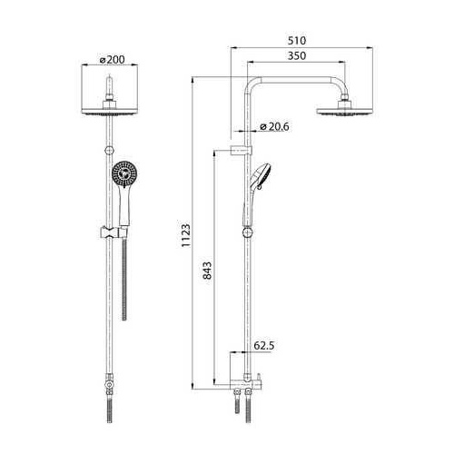 Душевая система KOLLER POOL Round хром RNSD200