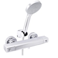 Змішувач для душу Rubineta (Thermo-12/K Square) корпус — моноліт, лійка шланг H2S0L08