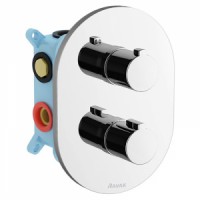 R 067.00 Термостатичний Змішувач прихованого монтажу Ravak Chrome – три режими для R-box multi X070075