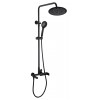 Душевой набор Rubineta колонна Olo + смеситель Ultra-10/K (SW) (BK) с выдвижным изливом 
