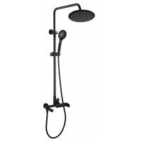 Душовий набір Rubineta колона Olo + змішувач Ultra-10 / K (SW) (BK) з висувним виливом