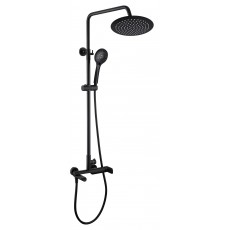 Душовий набір Rubineta колона Olo + змішувач Ultra-10 / K (SW) (BK) з висувним виливом