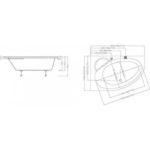 Ванна Ravak ASYMMETRIC II 160 R (право)
