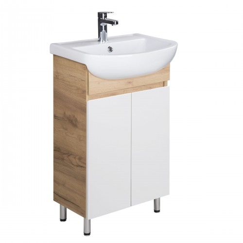 Тумба Oslo 50 Wood з умивальником Arteco 50 дуб крафт/біла