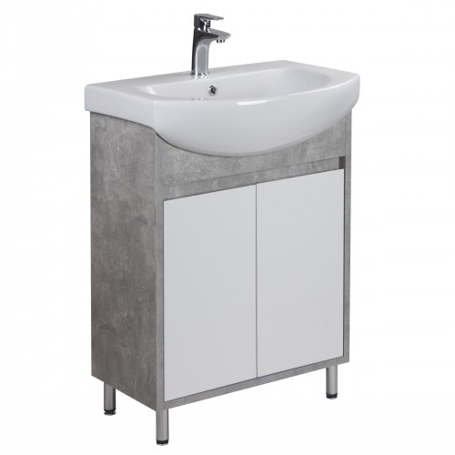 Тумба Oslo 60 Loft з умивальником Runa 60 біла/бетон